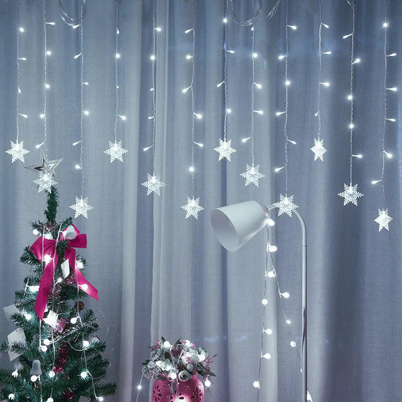 Cortina de Luzes LED Floco de Neve – Magia Natalina em Cada Detalhe