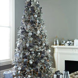 Árvore de Natal Nevada Frosted Fraser com Galhos Articulados, Suporte Metálico e Micro LEDs Embutidos